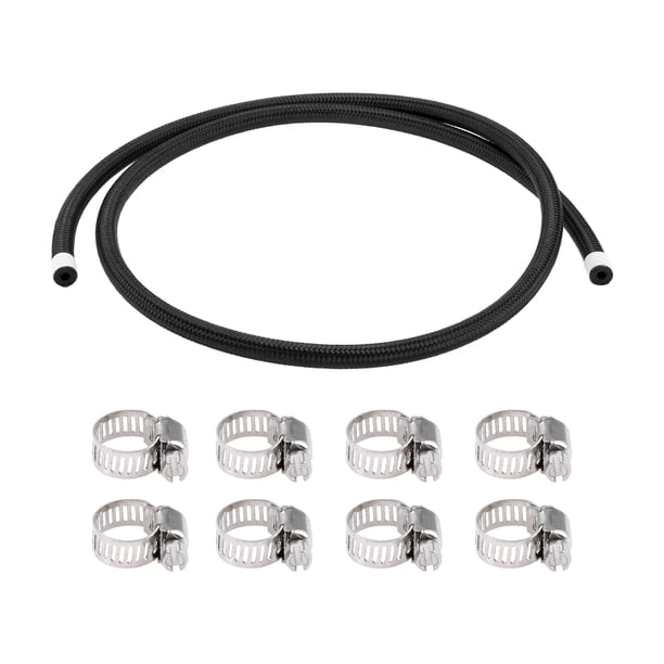 Kit de línea de combustible 1/8" Unique Bargains de 4 pies, manguera de vacío automotriz con 8 abrazaderas, 1 juego