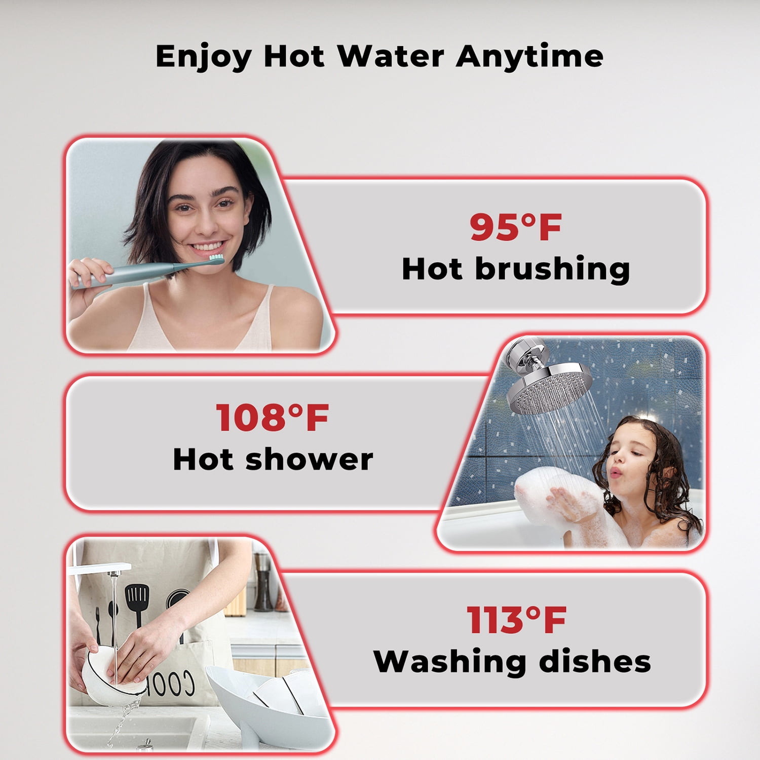 CAMPLUX Propane Gas 2.64 GPM 65,000 BTU Tankless Water Heater for Indoor, 120-volt