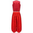 thumbnail image 2 of Doomiva Kids Boys Toad Costume Arabian Prince Outfits 2-Piece Satiny Vest And Bloomer Pants Set Burgundy 12, 2 of 5