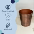 thumbnail image 6 of happimess Nolan Modern Classic Smooth Steel 2-Gallon Wastebasket, Matte Antique Copper, HPM1113B, 6 of 6