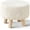 Beige, variant on Pouf Ottoman, 100% Cotton Knitted Boho Footstool, Round Footrest with Non-Skid Wood Legs, Home Décor Handmade Pouffe, Leisure Floor Step Stool for Living Room (Beige)