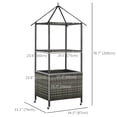 thumbnail image 3 of Outsunny Outdoor Towel Rack for Pool, Covered Pool Caddy, Grey, 3 of 10