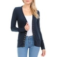 thumbnail image 1 of ClothingAve. Women's Long Sleeve Snap Button Sweater Cardigan w/ Ribbed Detail S~3X Female Cardigan, 1 of 7