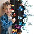 thumbnail image 3 of Blackout Kids Curtains,Black Blue Yellow Butterfly Pattern Childrens Insulated Curtains Set Of 2,Bedroom Essentials,Toddler Room Decor 42"x84", 3 of 5
