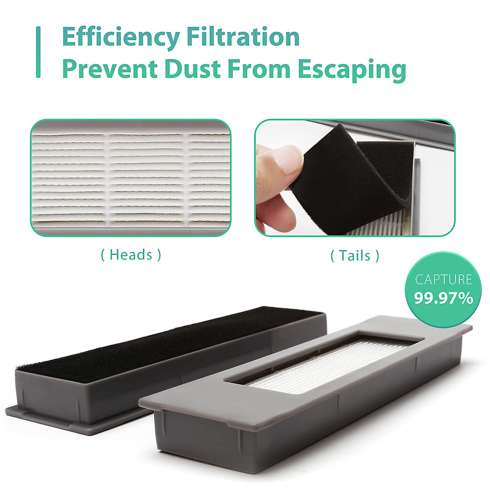 DingGreat Ersatzset für ECOVACS DEEBOT T8 T8 AIVI N8 N8 PRO N8 PRO Staubsauger - 1 Hauptbürste, 3 Filters, 4 Seitenbürsten, 2 Mikrofasermopptuch, 2 Einweg-Mopptuch, 1 Schmutz Entsorgung Beutel