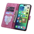thumbnail image 4 of Nalacover for iPhone 14 Pro Max Wallet Case, Flower Cat Embossed Pattern Magnetic Premium PU Leather Soft Silicone Shockproof Cover with Card Slots Holder Kickstand Flip Folio Case, Rose, 4 of 7