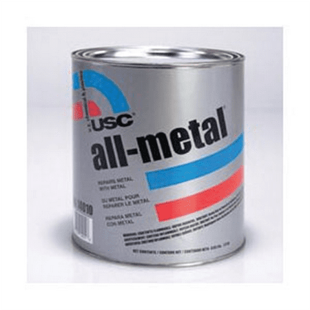 US Chemical All-Metal 14010 Specialty Body Filler, 1 gal Can, Metallic Silver, Paste/Gel