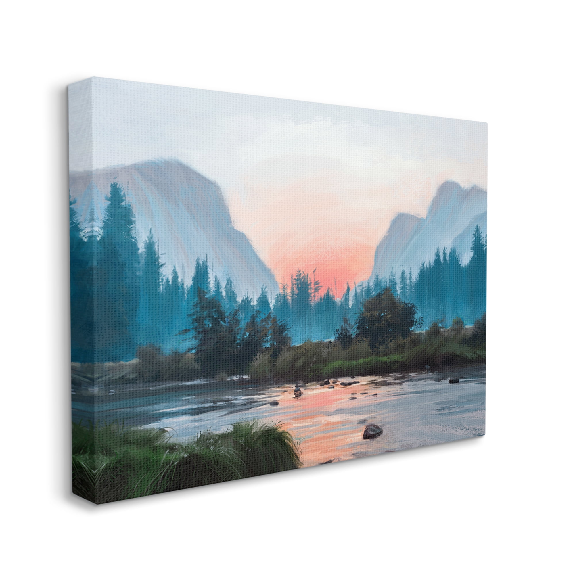 Stupell Industries Mountain Valley Tranquil Sunset Lake Reflection Painting Gallery Wrapped Canvas Print Wall Art, Design by Ziwei Li
