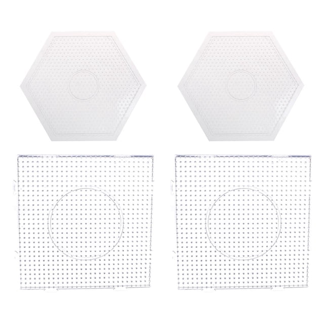 4 Grandes Hexagonales para Fusibles, Manualidades para Niños Macarena Tablero perforado Perler Beads