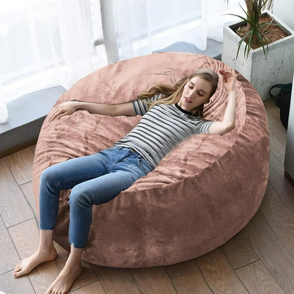 4FT,Bean Bag Chairs for Adults，Bean Bag with Filler Included，Soft Memory Foam Chair，Living Room Bean Bag Chairs for Adults，Suitable for Reading Chairs in bedrooms and Dormitories(Pink（4FT）)