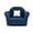 Navy, variant on Plush Keet Children's Chair Lavander, with accent pillow