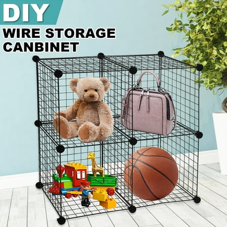 AUGIENB 4/6/8/12 Cube Metal Wire Cube Storage Organizer Cubes DIY Storage Shelves Closet Grids Wire Cubes Stackable Storage Bins Modular...