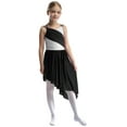 thumbnail image 1 of Jhaoyu Robe de Danse Lyrique Moderne Jazz pour Filles Enfants Justaucorps Irrégulier Performance Danse Noir 6, 1 of 7