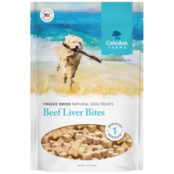 (Pack Of 4) CALEDON FARMS Treat Dog Beef Liver Bite 5.3 Oz
