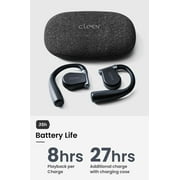 Cleer ARC II Open-Ear True Wireless Bluetooth Headphones, IPX5 Waterproof, 35-Hour Playtime, Light Grey