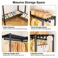 thumbnail image 7 of Ulif E15C Heavy Duty Freestanding L-Shaped Clothes Rack and Garment Organizer with Black Dustproof Cover, 43.4"W x 15.8"D x 78.4"H, Black, 7 of 7