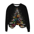 thumbnail image 4 of UPPADA Christmas Sweatshirts for Women Christmas Tree Print Long Sleeve Pullover Tops Fall Comfy Shirt Xmas Crewneck Sweatshirts Lightning, 4 of 4