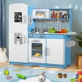 thumbnail image 6 of AILEEKISS Kids Play Kitchen Set, Wood Kitchen Playset for Toddler with Accessories, Blue, 6 of 10