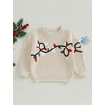 thumbnail image 2 of aturustex Toddler Girls Boys Christmas Knit Sweater 0 3M 6M 9M 12M 18M 2T 3T Infant Long Sleeve O Neck Pullover String Light Embroidery Sweatshirt Litted Sweaters Jumpers Winter Fall Clothes, 2 of 8
