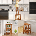 3Tier Folding Step Stool Portable Wood Step Ladder for Adults & Kids 3