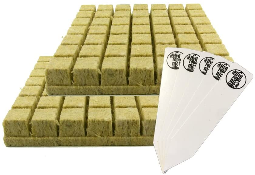 45 Pack WRAPPED Grodan Rockwool Starter Cubes Mini-Blocks 1.5" x 1.5" x 1.5" 