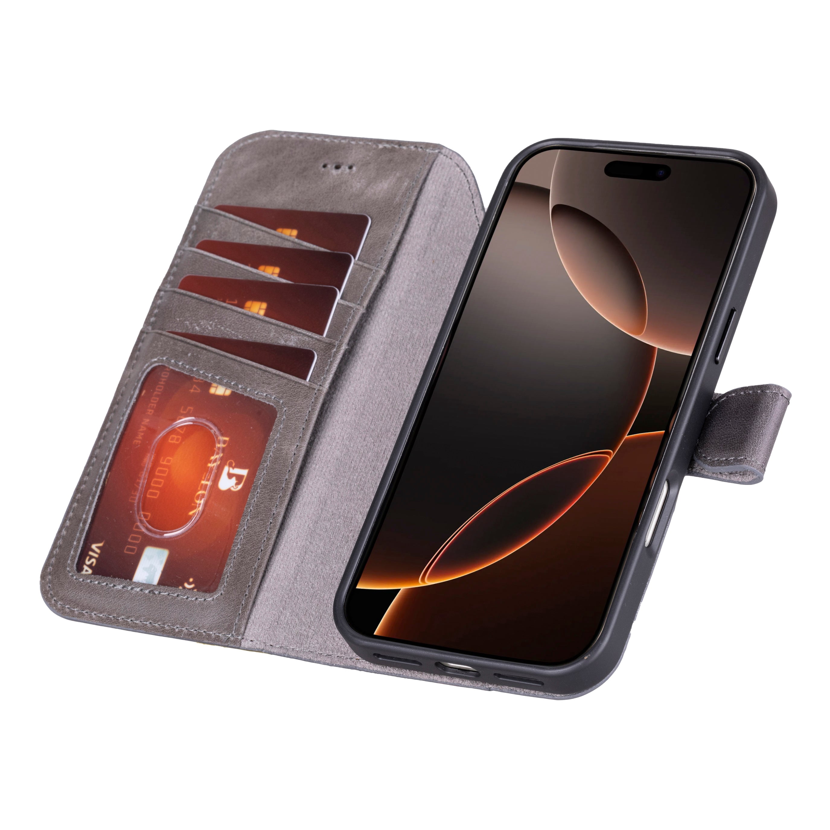 iPhone 17 Pro Detachable Leather Wallet Case - RFID, MagSafe Compatible