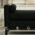 thumbnail image 5 of Tynzuro 66'' Upholstered Boucle Bench with Bolster Pillow, Fits King Size Bed/Entryway, Black-Black, 5 of 8