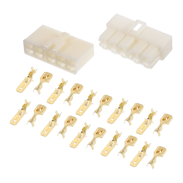 Kits de Conectores de Cable Eléctrico de 10 Pines para Automóvil, Conectores Macho y Hembra, Carcasa de Plástico de Cobre Beige para Automóvil, Bote, RV, 1 Juego