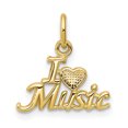 thumbnail image 1 of Pendentif Collier J'aime la Musique en Or Jaune 10k, 1 of 6