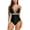 Black, variant on WREESH Womens One Piece Swimsuits Fashion Leopard Print Sleeveless Frenulum Bikini Swimsuit Bathing Suits Black