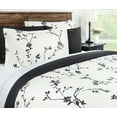 thumbnail image 2 of Chanasya Ultra Soft Floral Print 2-Piece Bedding Duvet Cover Set Twin - Luxurious Brushed Microfiber Comforter Cover - Zipper Closure Reversible Print (1 Duvet Cover & 1 Pillowcase ) Ivory Black, 2 of 3