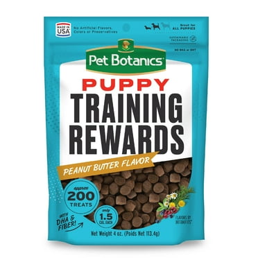 Pet Botanics 4 oz. Pouch HYZ01 Training Rewards Puppy Bites Soft & Chewy, Peanut Butter Flavor, with 200 Treats Per Bag, The Choice of Top Trainers