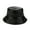 Black, variant on dianhelloya Hip Hop Unisex Bucket Hat Waterproof Holographic Adjustable Sun Faux Leather Flat Top Fisherman Hat for Daily Outing