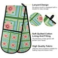 thumbnail image 2 of Yayeee Double Oven Mitt Kitchen Heat Resistant Baking 35" x7" Quilted Glove, Green Blossom Mosaic, 2 of 6