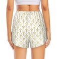 thumbnail image 2 of Lsque White And Gold Geometry Printed Women's Running Shorts with Liner Pockets,Elastic Quick Dry Workout Athletic Gym Yoga Shorts,Womens High Waist Shorts-Small, 2 of 9