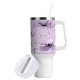 thumbnail image 2 of 40 Oz Car Handle Water Bottle Water Cup Water Bottle Water Jug Coffee Cup Travel Water Bottle Blooming Purple Flower, 2 of 8