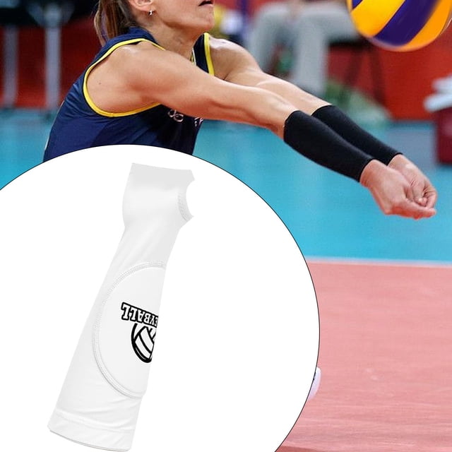 Guantes de manga de voleibol Cola 2 uds compresión deporte antebrazo blanco