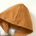 thumbnail image 4 of Kucnuzki Toddler Boy Winter Tops 12 Months Baby Boy Coats 18 Months Long Sleeve Gentle Stylish Lattice Hoodie Sweatshirt Brown, 4 of 8