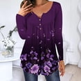 thumbnail image 3 of Askfv Women's Plus Size V Neck Tunic Tops Long Sleeve Swing Tunic Shirt Flowy Henley Casual Blouse Tops, 3 of 4