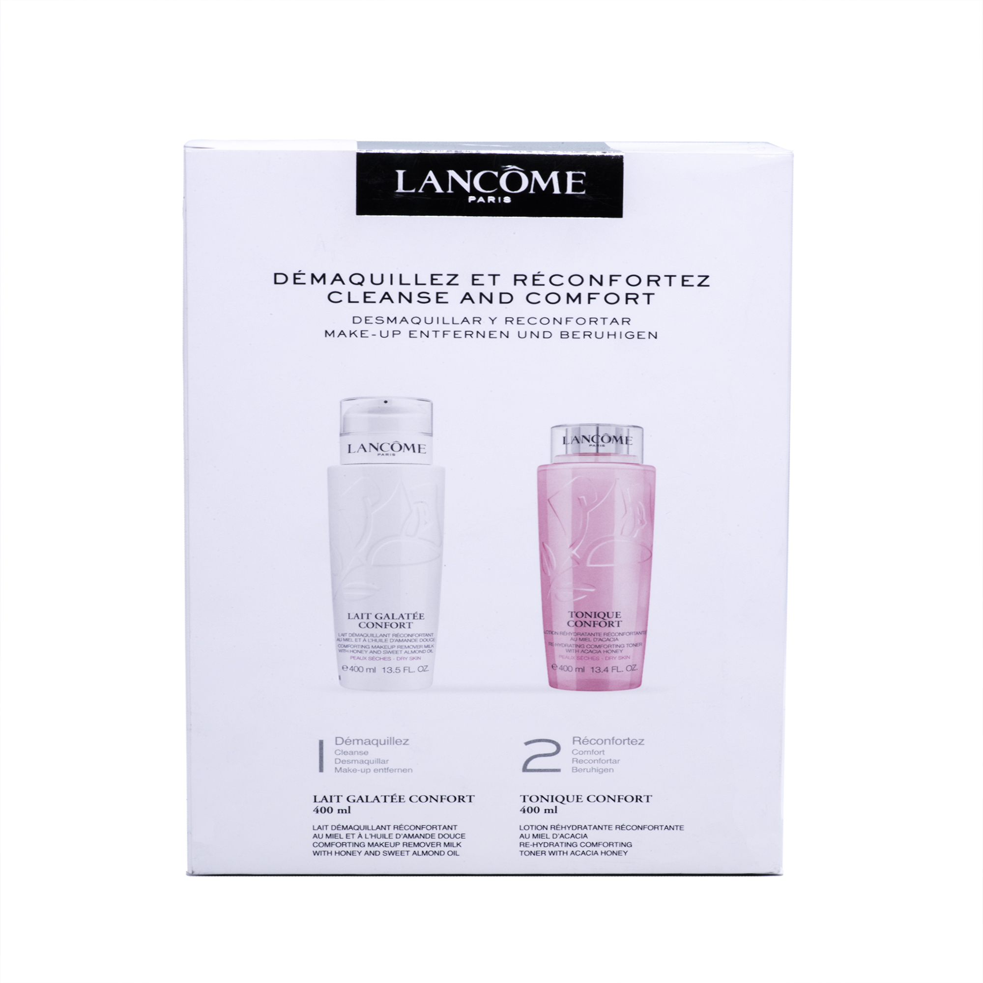 Lancome Confort Duo Box. Removes make-up and moisturizes dry skin. For gently purified skin - image 2 of 2