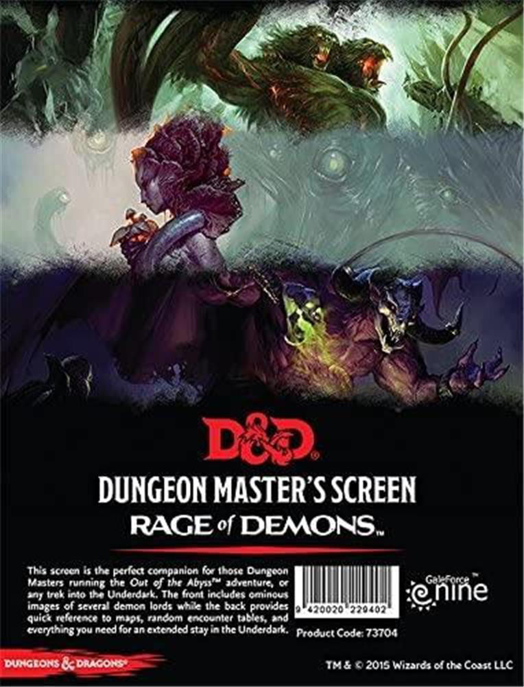 DM Screen Dungeons & Dragons "Out of the Abyss" 