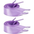 thumbnail image 6 of 2 Pairs 47" Satin Ribbon Shoelaces 0.78" Wide Colourful Flat Silk Shoe Laces for Sneakers Boots Women, 6 of 10