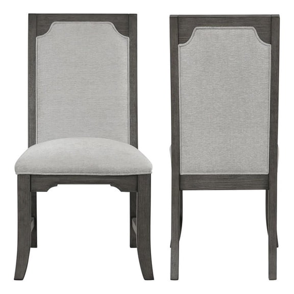New Classic Furniture Lisbon Wood Dining Side Chair in Gray (Set of 2)