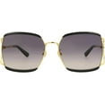 thumbnail image 2 of Gucci Women's Oversized Fashion Sunglasses, Black/Gold, 2 of 5