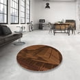 thumbnail image 4 of Ahgly Tapis d'Intérieur Lavable en Machine Carré Transitionnel Acajou Brun, 7 Pieds Carré, 4 of 7