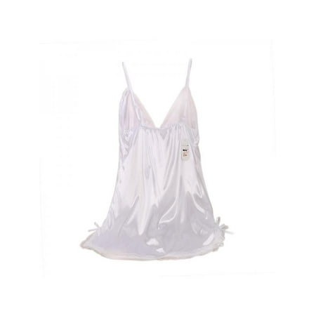 

Sexy Suspenders V-neck Solid Color Nightdress