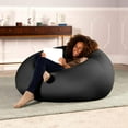 thumbnail image 2 of Jaxx Nimbus Spandex Bean Bag Chair for Adults-Furniture for Rec, Family Rooms and More, Large, Black, 2 of 8