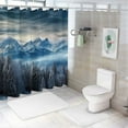 thumbnail image 7 of Fenyluxe Mountain Forest Snowy Quick-Drying Shower Curtain Set with Hooks for Bathroom Decoration - Chic Modern Bathroom Decor 60x72, 7 of 7