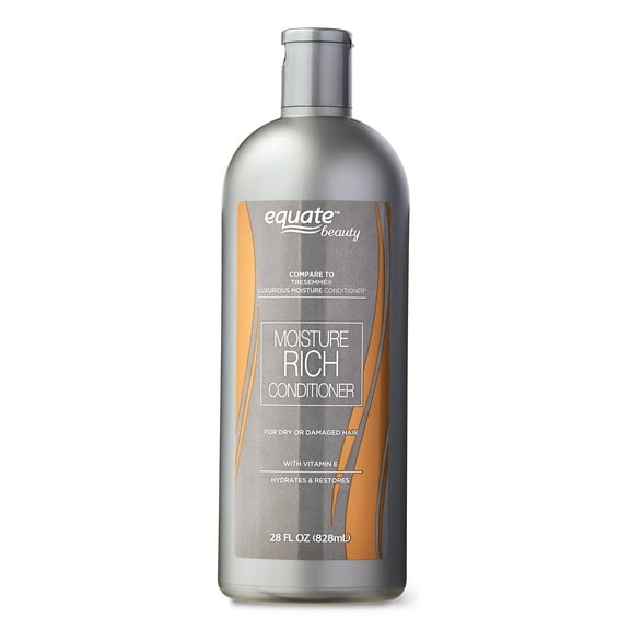 Equate Moisture Rich Conditioner with Vitamin E for Dry or Damaged Hair Care, 28 fl oz, Compare to Tresemme® Luxurious Moisture Conditioner