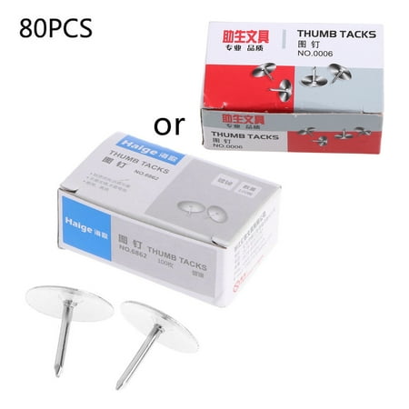 

TINYSOME 80 Pcs Flat Thumb Tacks Silver Thumb Nails Round for Head for Sharp Steel Point Push Pins for Photo Map Bulletin Board C